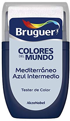 Bruguer - Colores del Mundo, Tester vernice monostrato per pareti, Mediterraneo blu intermedio, 0,03 l