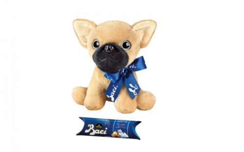 Macchia peluche french bulldog medio tubo Baci Perugina senza glutine 37,5 gr