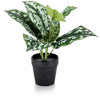 artplants.de Pothos tacheté Artificiel OBASI, Vert-Blanc, 25cm - Plante synthétique/Faux pothos