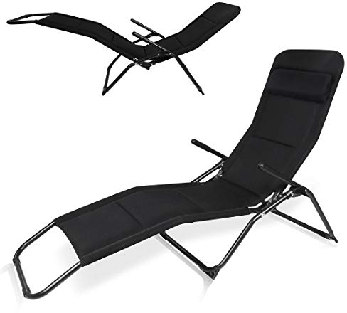 your GEAR Lettino 3D Gartenliege - Aluminium Sonnenliege mit Quick Dry 3D Mesh Bezug - Campingliege faltbar mit Kopfkissen, UV-beständig, schnelltrocknend für Garten & Terrasse - max. 120kg belastbar