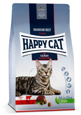 Happy Cat 70558 - Culinary Adult Voralpen Rind - Katzen-Trockenfutter für ausgewachsene Katzen und Kater - 1,3 kg Inhalt