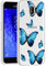 Yerebel Case for Galaxy J3 2018/J3 Star/J3 Achieve/J3 Orbit/J3 Aura/Sol 3 Cute Case, Clear Flexible Bumper TPU Soft Rubber Silicone Cover Phone Case for Samsung Galaxy J3 2018 (Blue Butterfly)