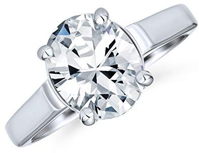 Personalisieren Einfache 3CT Classic AAA CZ Brillantschliff Zirkonia Oval Solitär Verlobungsring .925 Sterling Silber für Frauen Versprechen Ring Anpassbar