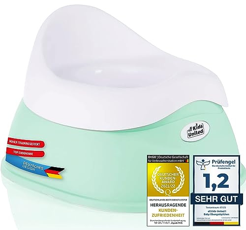 all Kids United® Kinder-Töpfchen; Baby Übungstöpfchen; Toiletten-Trainer zum Üben - Kindertopf WC-Kinderaufsatz (Mintgrün)