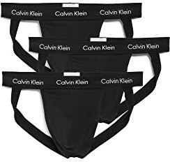 Calvin Klein Lot de 3 suspenseurs en Coton Stretch pour Homme, Noir, Large