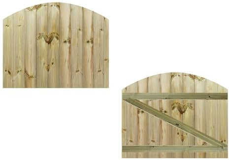 Bespoke Custom Made To Measure UPTO HEIGHT: 3ft (90cm High) Tongue & Groove Semi-Braced Arch Top Pathway Garden Pedestrian Gate [Width Between 95CM to 105CM Hinge Pack Option Removed