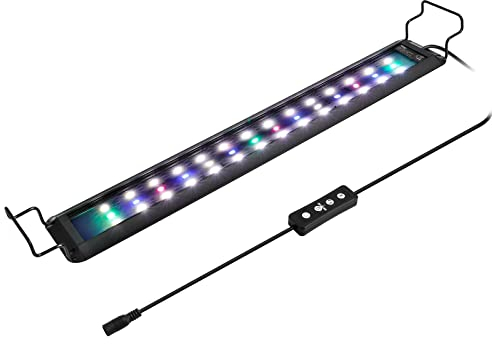hygger Aquarium Beleuchtung, Vollspektrum Aquarium Licht mit LCD Monitor, 16W RGB LED Aquarium Beleuchtung mit 10 Helligkeitsstufen, Einstellbarer Timer,3 Modus für 41-61cm Süßwasser Aquarien