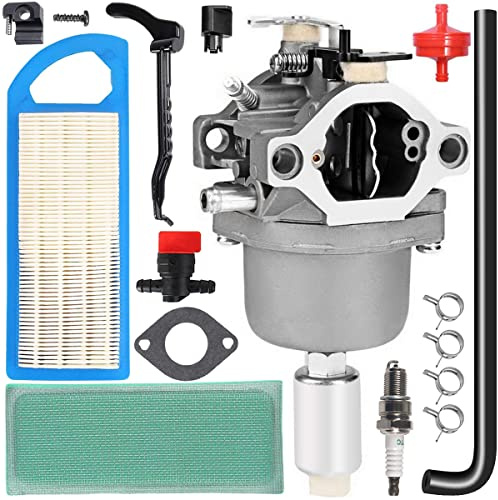 ZAMDOE 799727 698620 Remplacement du carburateur pour Briggs & Stratton 794572 14HP 15HP 16HP 17HP 17,5 HP 18HP Intek Engines Tondeuse Tracteur Nikki Carb avec Filtre à air Bougie d'allumage
