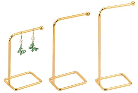 FINGERINSPIRE 3 Stück L Förmiger Metall Ohrring Ausstellungsstand Goldener Ohrring Ausstellungshalter Schmuck Ausstellungsständer Für Ohrringe Armbänder Anhänger Schmuck Organizer Für Fotografie Dekor