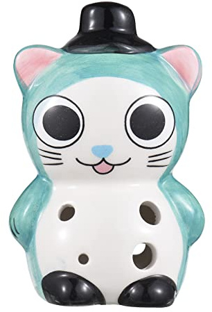 summina 6 Holes Ceramic Ocarina Cute Animal Style Musical Instrument for Learner and Music Lover with Lanyard Music Score Green
