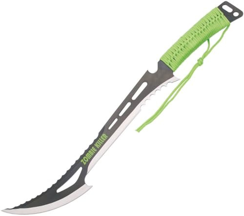 G8DS Bushcraft Messer Machete Zombie Neongrün Gürtel Messer Survival Messer scharfes Jagdmesser Überlebensmesser Outdoor Messer für Wandern Camping Garten
