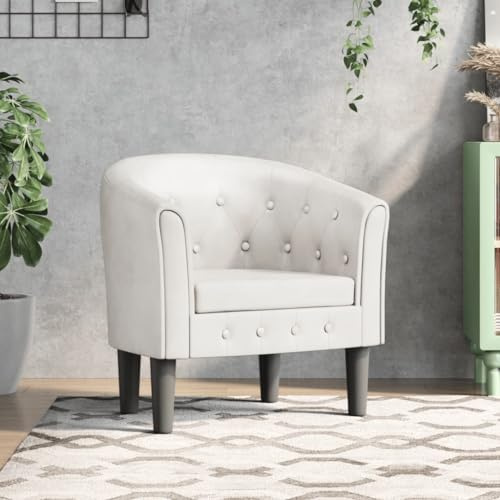 CKioict Gaming Stuhl Sessel Wohnzimmer Cocktailsessel Clubsessel Weiß KunstlederGeeignet für Büro, Schlafzimmer, Arbeitszimmer
