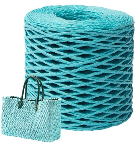 Rollos de cinta de papel rafia, 3mm rafia ganchillo para bolsa de playa festival DIY artesanía y decoración regalos tejer floristas jardinería, 150 metros de largo