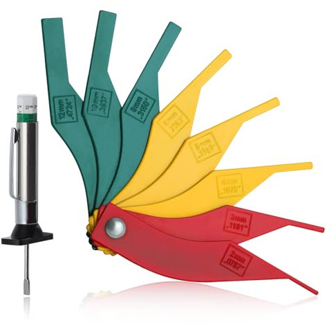 SPEEDWOX Brake Lining Thickness Gauge Brake Disc Measuring Tool Combination Brake Lining Gauge Set Automotive Brake Pad Measure Ruler Brake Gauge Measure Tool for Motorcycle Car Truck and Bus