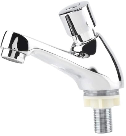 Cyrank Robinet Salle Bain, Robinet Temporisé, Robinet Lave Main Eau Froide, Robinet Lavabo, Robinet Doseur à Temporisation pour La Maison, La Salle De Bain, L'hôtel
