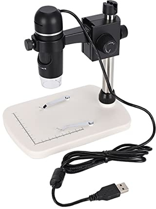 Mikroskop für Erwachsene und, Verstellbare Beleuchtung, 8 Weiße LED-Leuchten, Microscopio Profesional, Messfunktion, Digitales Elektronisches USB-Mikroskop, für Studenten und