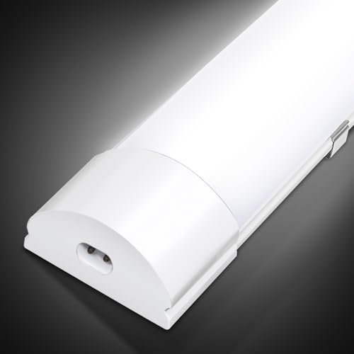 Ansobea 1 Stück 48W LED Feuchtraumleuchte 150CM, 3600LM Neutralweiß 4000K Led Röhre, IP65 Wasserfest Feuchtraumlampe, Wannenleuchte Deckenleuchte Werkstattlampe für Garage Keller Warenhaus Bad Büro