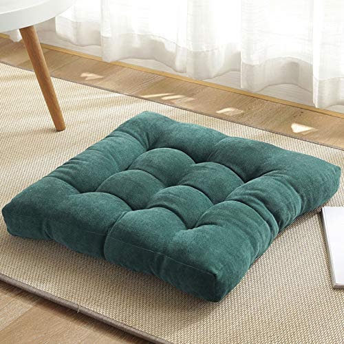 Generic Stuhl Pad Solid Square Sitzkissen, Tufted Thicken Boden Kissen Cord Bodenkissen Für Yoga Kissen/Grün/45 * 45Cm