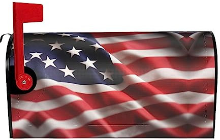 Copertura decorativa per cassetta postale con stampa con bandiera americana, per decorare la casa e il giardino