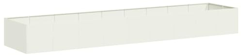 vidaXL Jardinière Blanc 360x80x40 cm Acier, Pot de Fleurs, Support de Plantes, lit surélevé, Support de jardinière, bac à Plantes