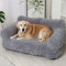 KunpengZen Hundesofa & Katzensofa – Flauschiges Hundebett Kleine Hunde, Waschbares Katzenbett mit Rutschfester Unterseite, Grau 65x45cm, Weiche Katzencouch für bis 7KG Katzen