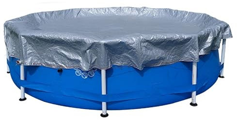 16FT Pool Covers for 12FT Above Ground Swimming Pool,Round Cover,Winter Pool Cover with Winch and Cable (Silver/Blue)