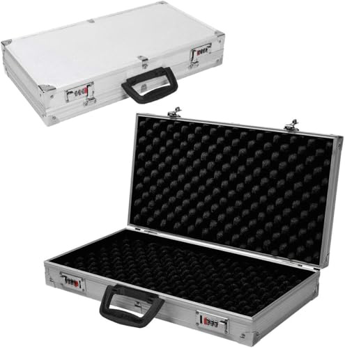 GOPLUS Funda para Arma de ABS con 2 Cerraduras de Combinación, Maletín para Pistola, Caja de Almacenamiento Segura y Resistente, Funda para Arma, Plata