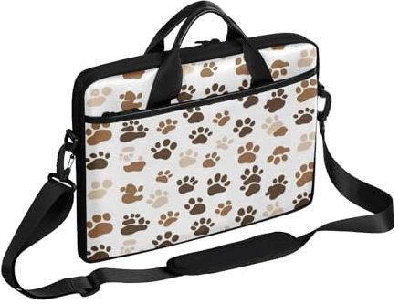 Hundtassavtryck laptopfodral för 13-15 tum laptopfodral handväska messenger bärbar bärbar portfölj väska för flickor pojkar män kvinnor, Färg, 13-15 in