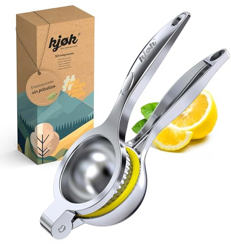 kjøk Premium Exprimidor de limón/naranjas manual de aleación de zinc en cromo brillante - Prensa de jugo de cítricos grande para la cocina - Juicer Lime Lemon Squeezer