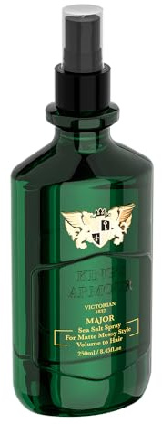 King's Armour MAJOR Sea Salt Spray 250 ml – textur och volym för matt strandlook – rörig stil, texturering – havssalt hårspray