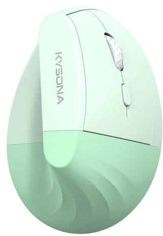 KYSONA EM18 Wireless Ergonomic Vertical Mouse, Ergo Design, Bluetooth Cordless Mouse for Medium/Large Hands, Silent Click, 5-Level Adjustable DPI, Carpal Tunnel Mice for Computer/PC/Mac/Laptop, Green