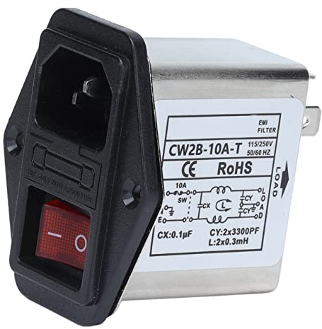 Yctze Filtre EMI Compact pour l'équipement de Laboratoire - Suppressoir de Bruit Fiable, Filtre de Bruit Powerline pour Les Systèmes d'automatisation et de Communication