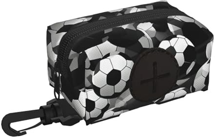 Hundekotbeutelhalter für Leine, Hundekotbeutelspender, weicher Stoff, Schwarz / Weiß