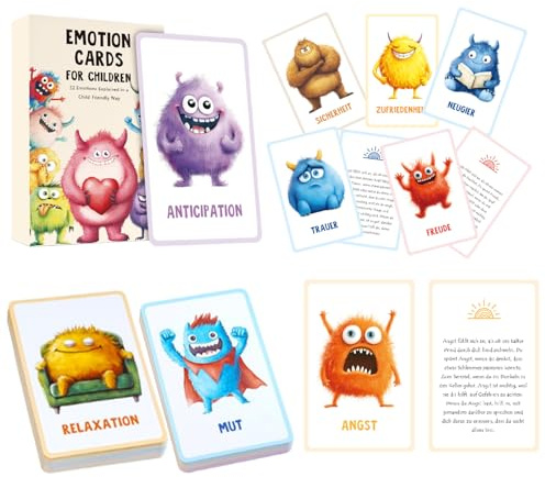 Tarjetas de emoción Realista: Tarjetas de Aprendizaje Visual duraderos, Ayuda para enseñar | Pequeño Conjunto portátil con imágenes de expresión claras, Ideal para pequeños para niña