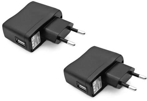 JZK 2 Piezas 5V 1A Adaptador Fuente alimentación USB, Adaptador de Enchufe de Cargador USB para Reproductor MP3/MP4, teléfono móvil, Monitor, lámpara de Mesa, Consola Juegos (sin Cable de Datos)
