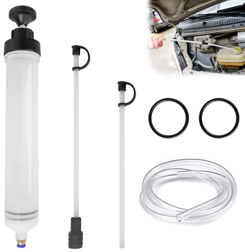 GBKDQQ Pompa di aspirazione olio da 500 ml, pompa di aspirazione con tubo e prolunghe, siringa per aspirazione olio, pompa manuale per olio del cambio, liquido di raffreddamento, liquido dei freni