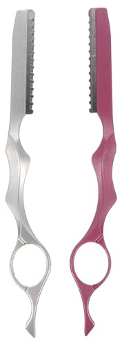 Cabilock 2 Stück Haarschneider Rasiermesser Professioneller Ausdünnungsrasierer Ergonomisch Rutschfest Haarschneidewerkzeug für Friseure und Heimgebrauch