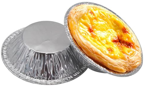 ABOOFAN 500 pezzi Pirottini in Alluminio Usa e Getta Stampini Rotondi per Crostatine Muffin e Torte Resistenti e Riciclabili per Forno e Congelatore