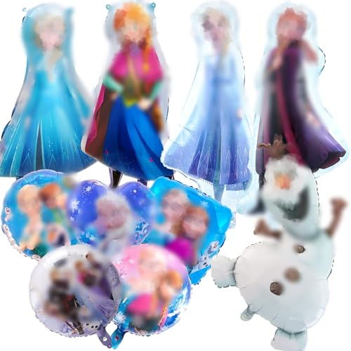 Luftballons Schneeflock Geburtstag Deko Mädchen- Els Geburtstagsdeko Prinzessin Folienballons Happy Birthday Balloon Kindergeburtstag Deko Girlande für Froze Thema Party Supplies Deko