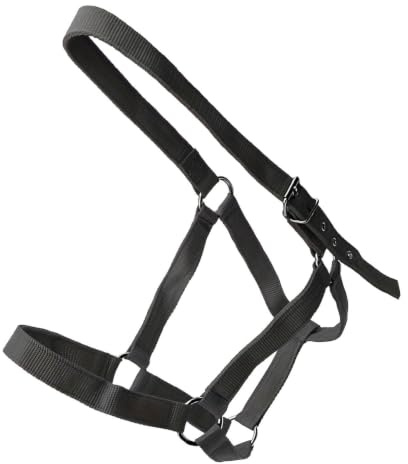 Horse Halter with Lead Rope Adjustable Pasture and Horse Show Accessories | Rope horse halter for use on the farm and for various agricultural farm animals such as cows, goats, sheep