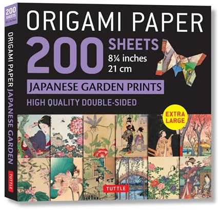 Origami Paper 200 Sheets Japanese Garden Prints 8 1/4in 21cm: High-quality Double Sided Origami Sheets With 12 Different Prints - Instructions for 6 Projects Included
