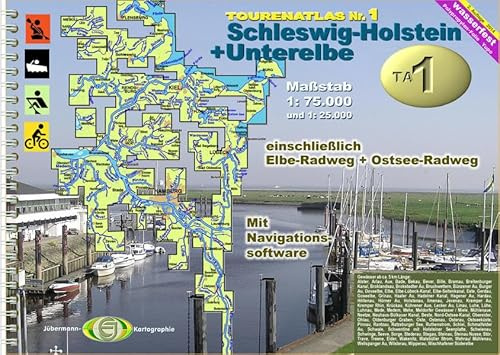 TourenAtlas Wasserwandern / TA1 Schleswig-Holstein-Unterelbe: Wassersport- und Radwanderatlas