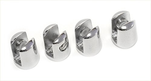PACK OF 4 Small supports for glass SHELF 4-6mm thick - CHROME plated