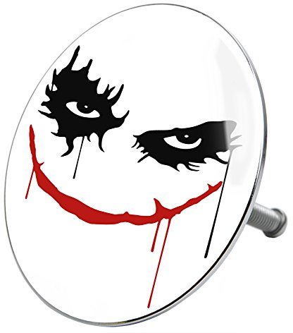 Sanilo Badewannenstöpsel Joker, Stöpsel für die Badewannen deckt den kompletten Abflussbereich ab, universal mit Motiv