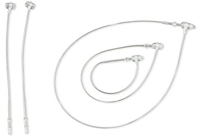 POKORNYS – Sicherheitsfäden transparent 125mm - 500 Stück I Faden zur Befestigung von Etiketten an Kleidung, Textilien, Schuhen, Accessoires uvm. I Loop Pins für Preisschilder und Hängeetiketten