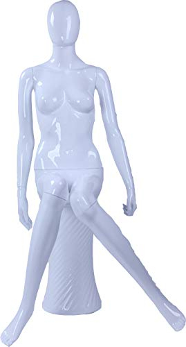 schöne abstrakte weiß Glanz lackierte Schaufensterpuppe Egghead Neu Weiblich Feminin Schick Modern (FA-6W sitzend)