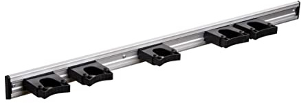 Toolflex-Wandschiene Professional 90 cm mit 5 Haltern schwarz für Gehhilfen Werkzeuge Stiele