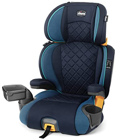 Chicco KidFit Zip Plus 2-in-1 Belt-Positioning Booster Car Seat, Backless and High Back Booster Seat, for Children Aged 4 Years and up and 40-100 lbs., Seascape/Blue