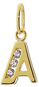 NKlaus Buchstabe A 8 Karat 333 Gold gelbgold Kettenanhänger klein 8mm Alphabet Zirkonia 9233