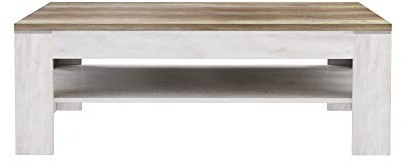 FORTE DURO Couchtisch mit Ablage, Holzwerkstoff, Pinie Weiß/ Antik Eiche, 120 x 75 x 43 cm